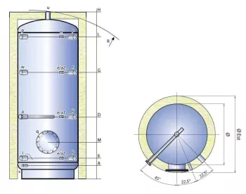 Smaltovaná nádrž TIPEX ATV - řez