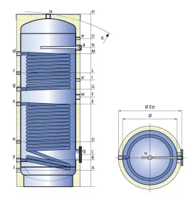 Smaltovaný ohřívač vody se dvěma výměníky
