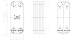 Pájený nerezový deskový výměník tepla RCA14-10 HEXONIC