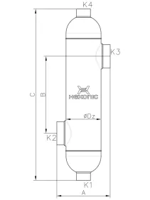 Nerezový svařovaný trubkový bazénový výměník B 300 HEXONIC