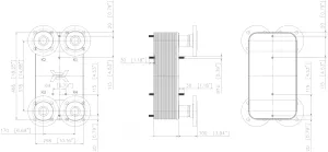 Pájený nerezový deskový výměník tepla LC110 - 50 DN50.CS HEXONIC