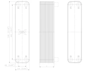 Pájený nerezový deskový výměník tepla RB60-10 HEXONIC