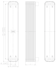 Pájený nerezový deskový výměník tepla RCA34-20 HEXONIC