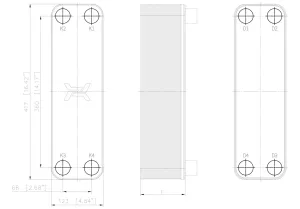 Pájený nerezový deskový výměník tepla RVB47-400 HEXONIC